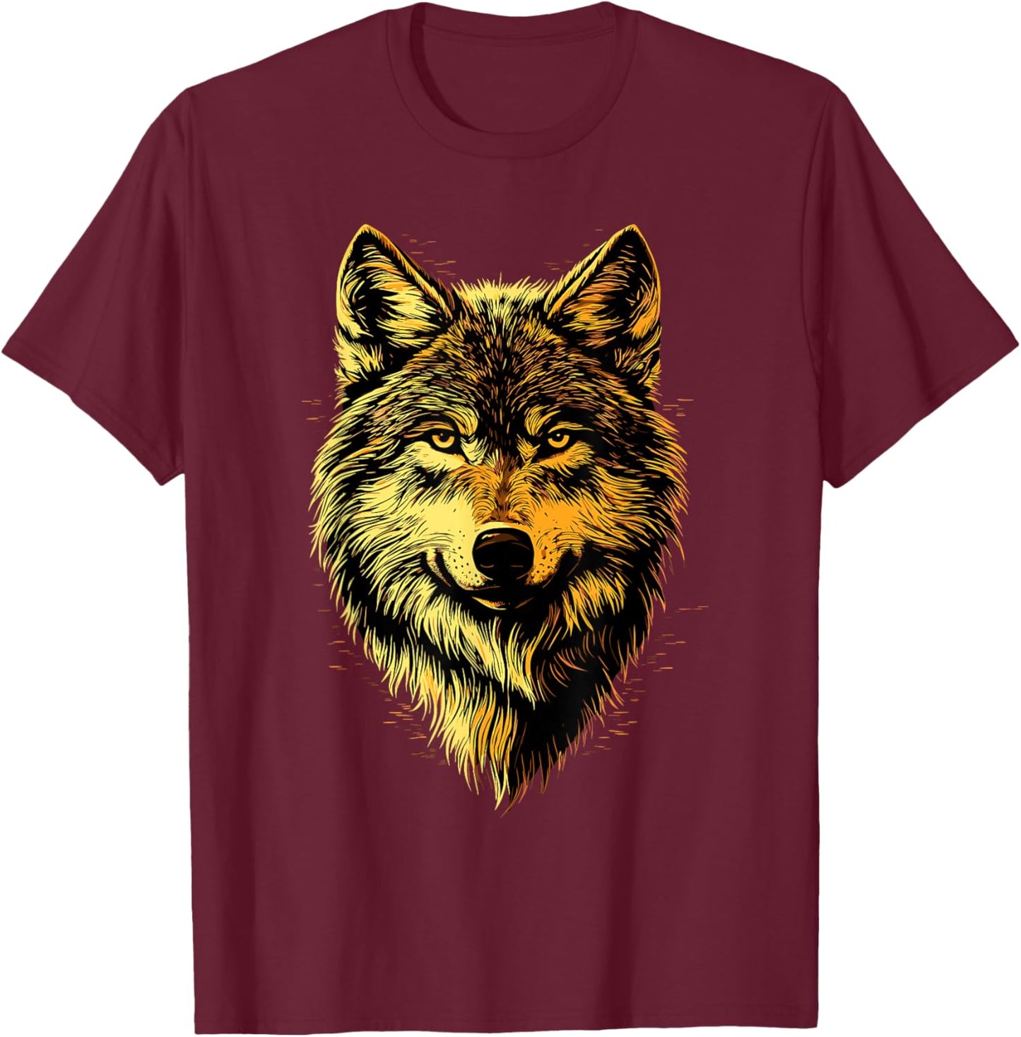 Wolf Motif I Love Wolves Wolf Pack Wild Grey Wulf Dog Wolf T-Shirt - T-Shirt | Maroon