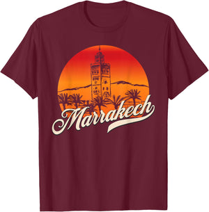 Marrakech Morocco Travel Marrakech Sunset T-Shirt - T-Shirt | Maroon