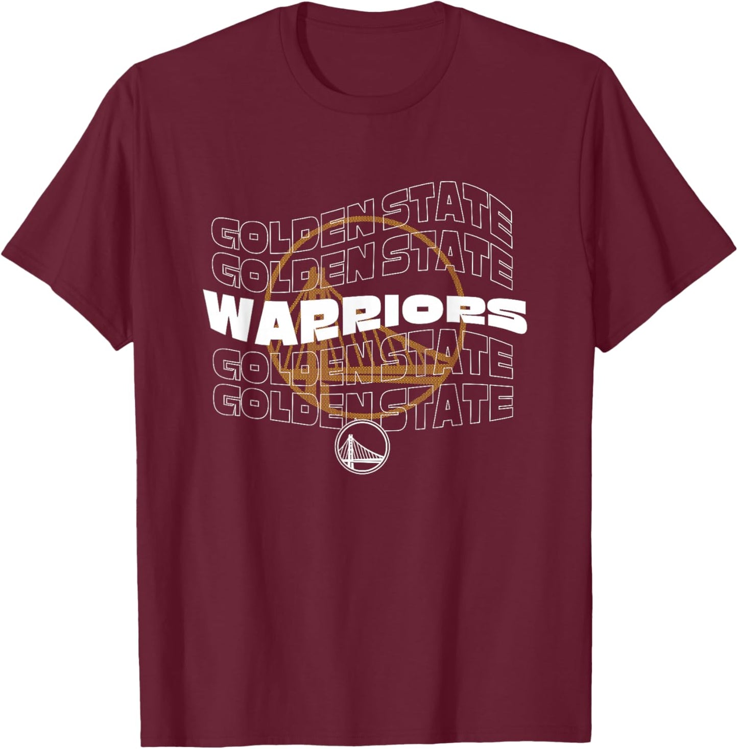 NBA Golden State Warriors Wave Outline Team Logo T-Shirt - T-Shirt | Maroon