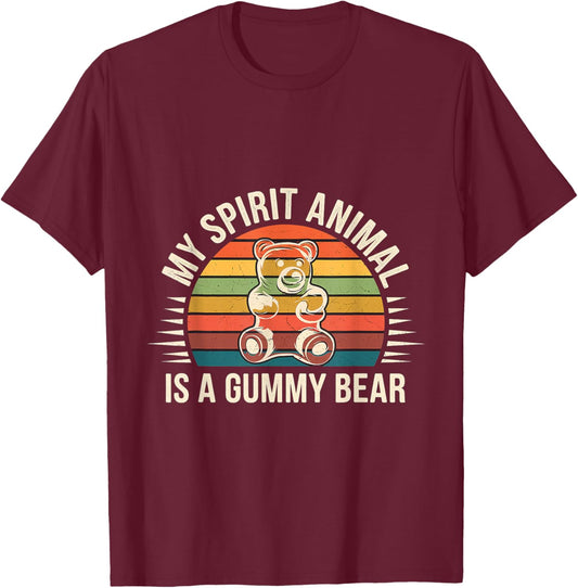My Spirit Animal Is A Gummy Bear Candy Lover Kid T-Shirt - T-Shirt | Maroon