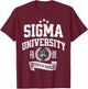 Sigma University Institute of Rizzology Funny Wolf Rizz Meme T-Shirt - T-Shirt | Maroon