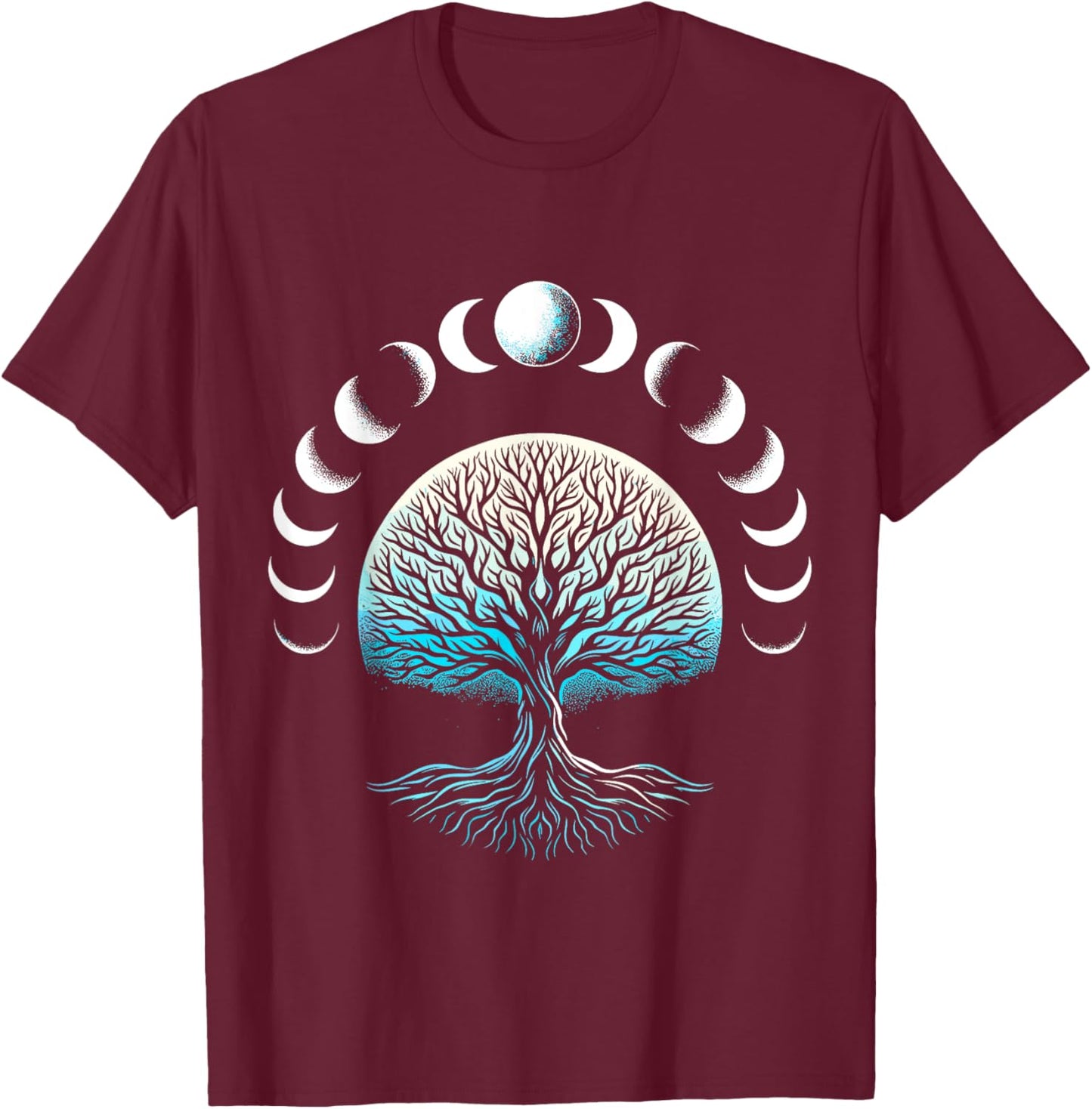 Tree Phases Of The Moon T-Shirt - T-Shirt | Maroon