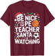 PE Teacher Christmas Physical Education Xmas T-Shirt - T-Shirt | Maroon