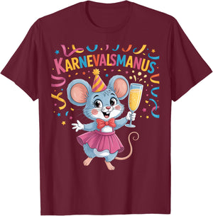 Carnival Mouse Cologne Alaaf Women's Costume Party Mouse T-Shirt - T-Shirt | Maroon