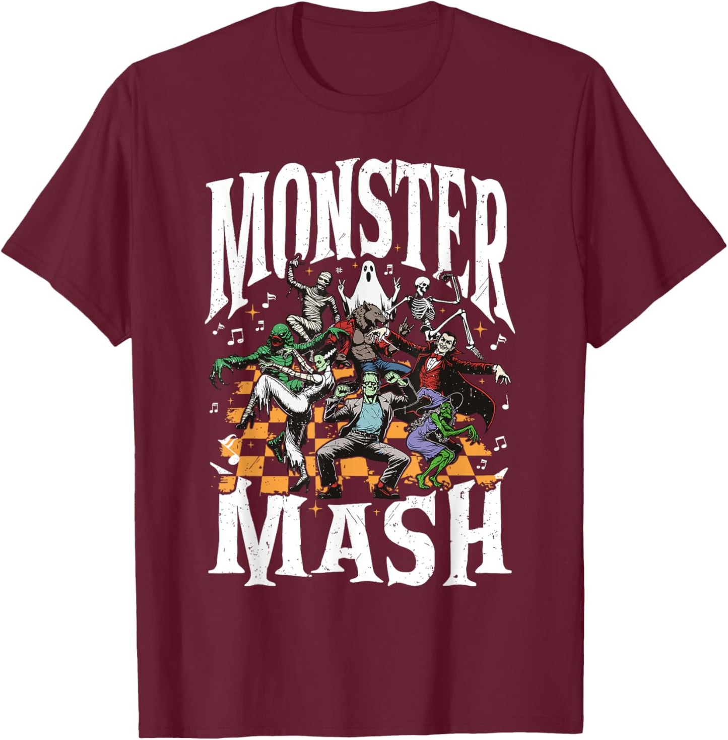 Monster Mash Retro Halloween Funny Monster Spooky Men T-Shirt - T-Shirt | Maroon