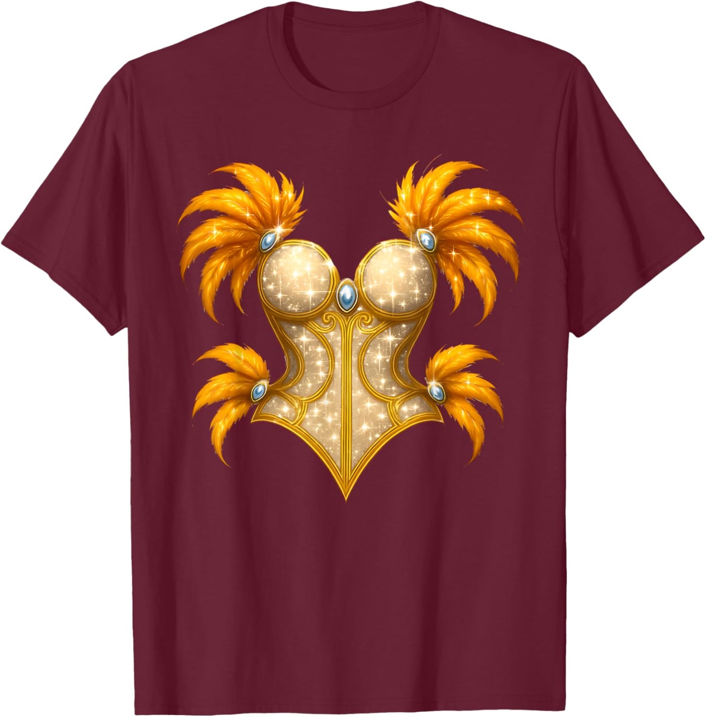 Showgirl Costume Illusion Glam Halloween Top T-Shirt - T-Shirt | Maroon