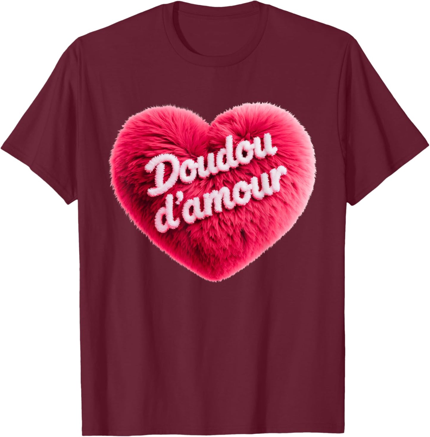 Doudou D'Amour Cute and Humorous Valentine's Day T-Shirt - T-Shirt | Maroon