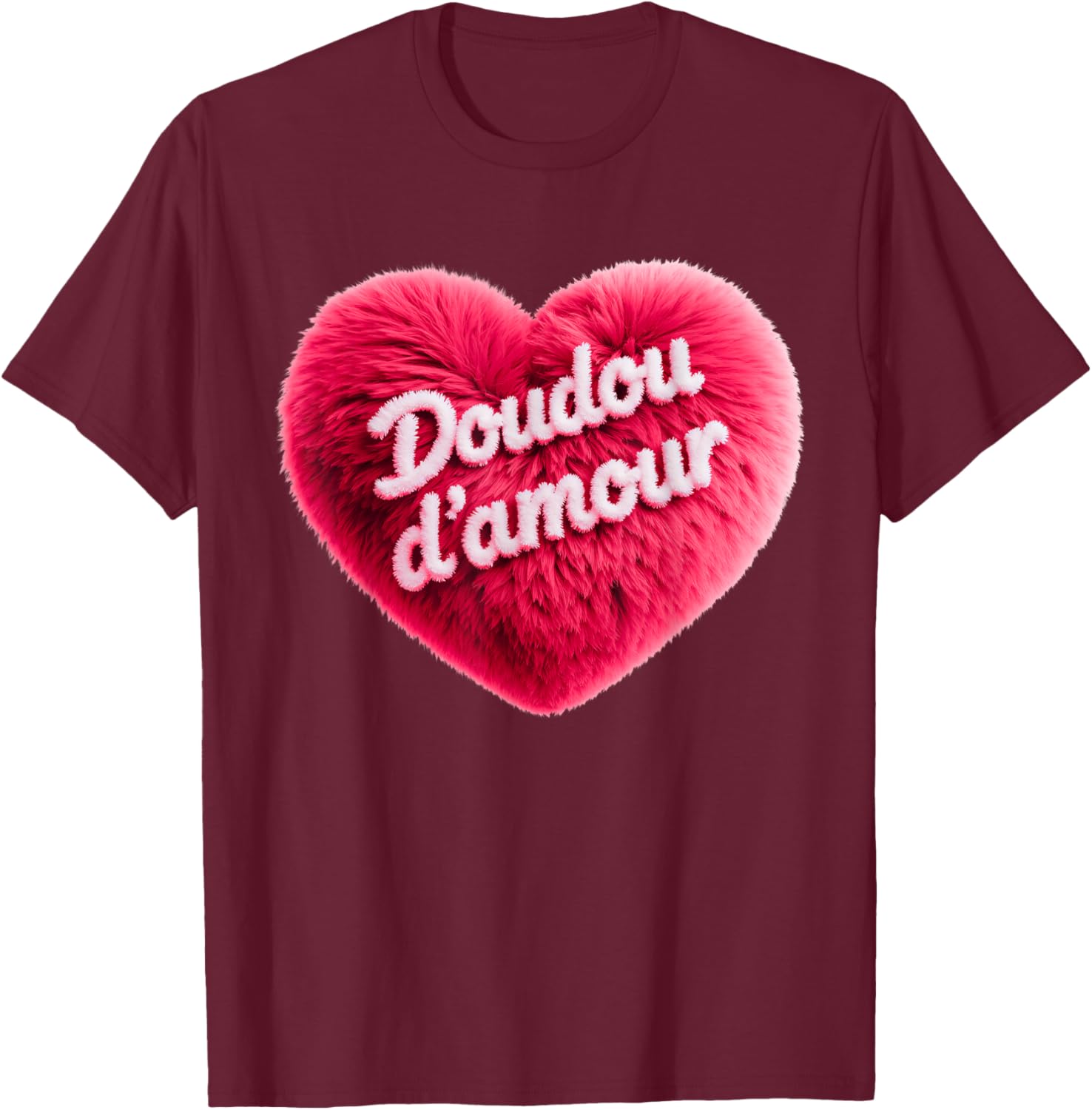 Doudou D'Amour Cute and Humorous Valentine's Day T-Shirt - T-Shirt | Maroon