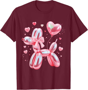 Ballon d'artiste en Forme de Chien T-Shirt - T-Shirt | Maroon