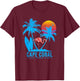 Cape Coral Florida. Flamingo and palm trees tropical sunset T-Shirt - T-Shirt | Maroon