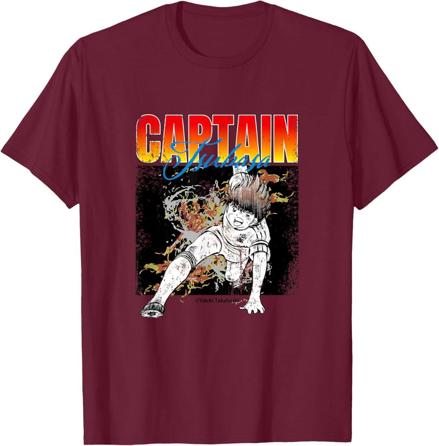 Captain Tsubasa Tsubasa Ozora (Burning Dirt) T-Shirt - T-Shirt | Maroon