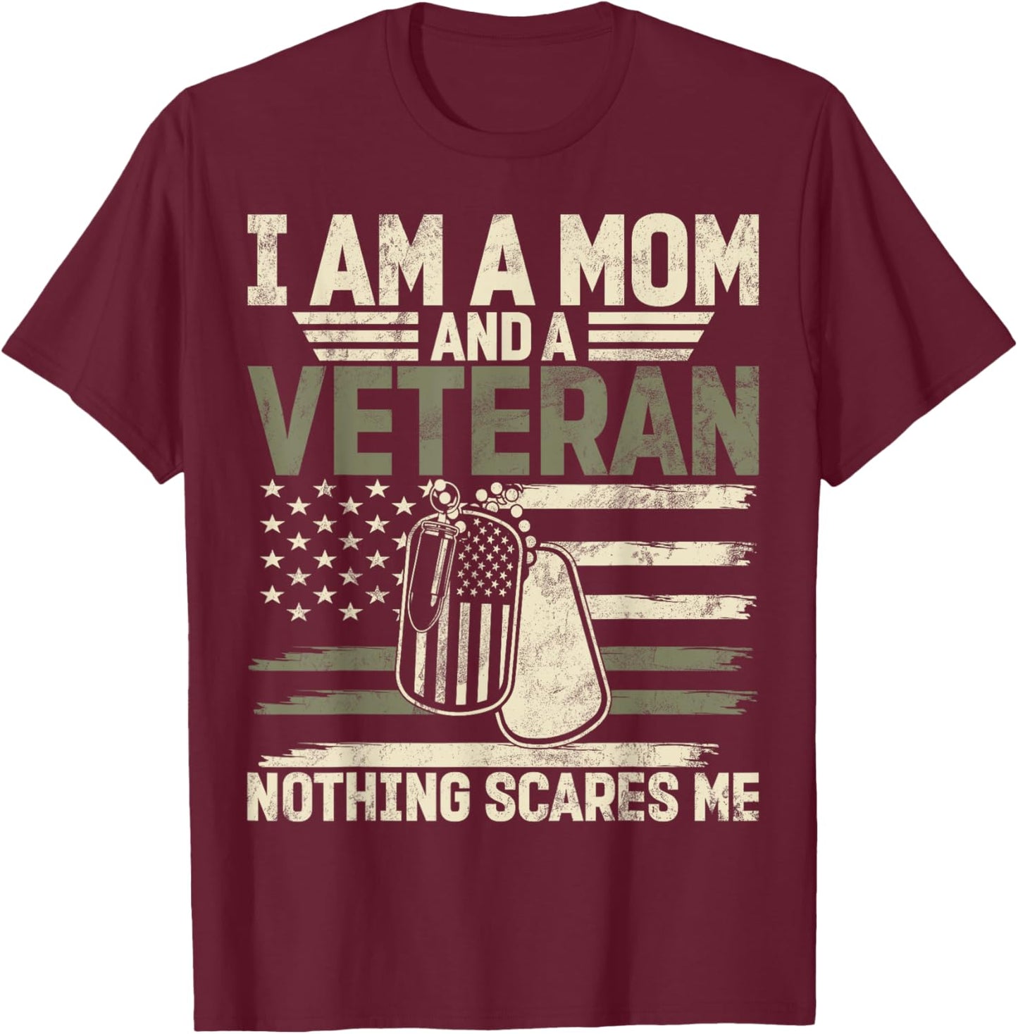 Female Veteran Veteran's Day Women Veteran Soldier Patriotic T-Shirt - T-Shirt | Maroon