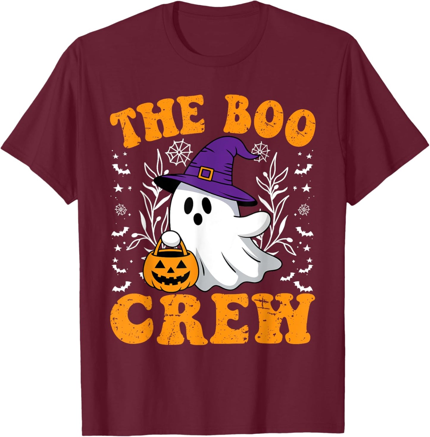 Halloween Ghost The Boo Crew Costume Matching Men Women Kids T-Shirt - T-Shirt | Maroon