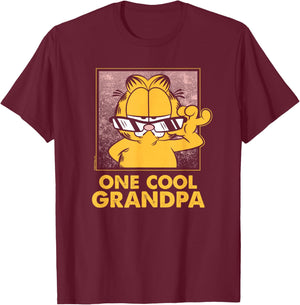 Garfield One Cool Grandpa T-Shirt - T-Shirt | Maroon
