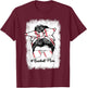 Baseball Mom Mama Messy Bun Baseball Player Son T-Shirt - T-Shirt | Maroon