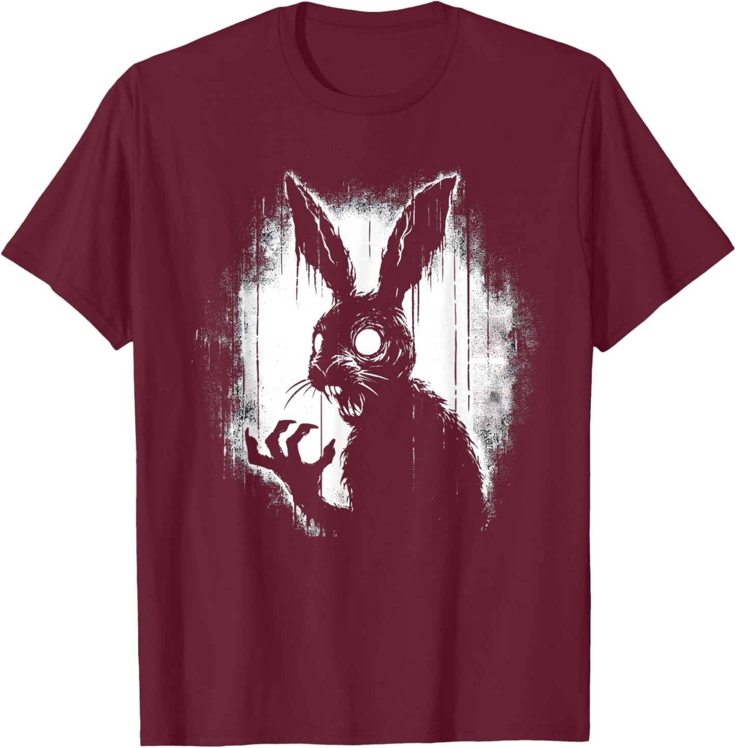 Creepy Goth Rabbit, Horror Bunny, Weirdcore Rabbit T-Shirt - T-Shirt | Maroon