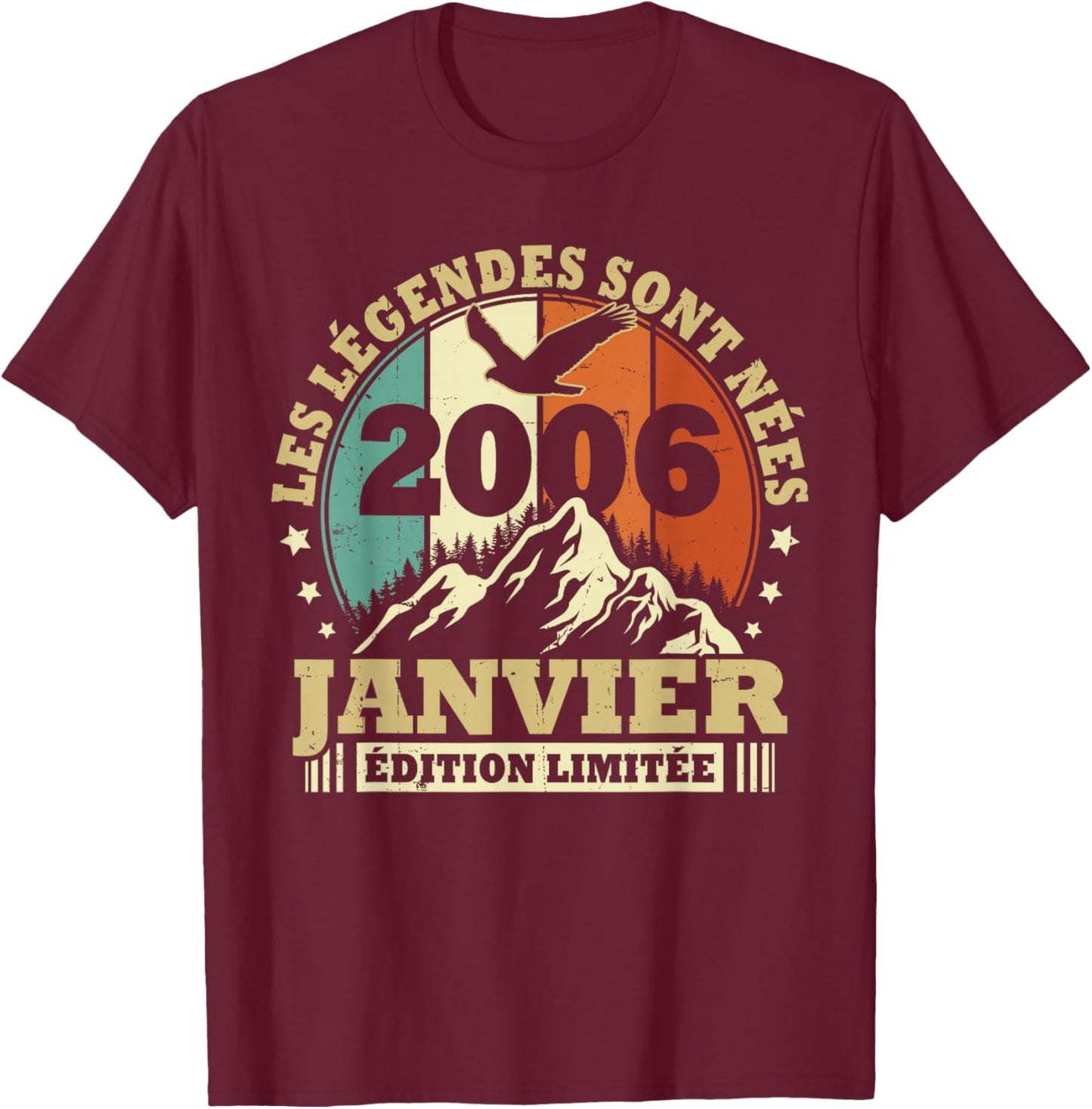 Legends are Born in January 2006, Birthday 20 Years T-Shirt - T-Shirt | Maroon