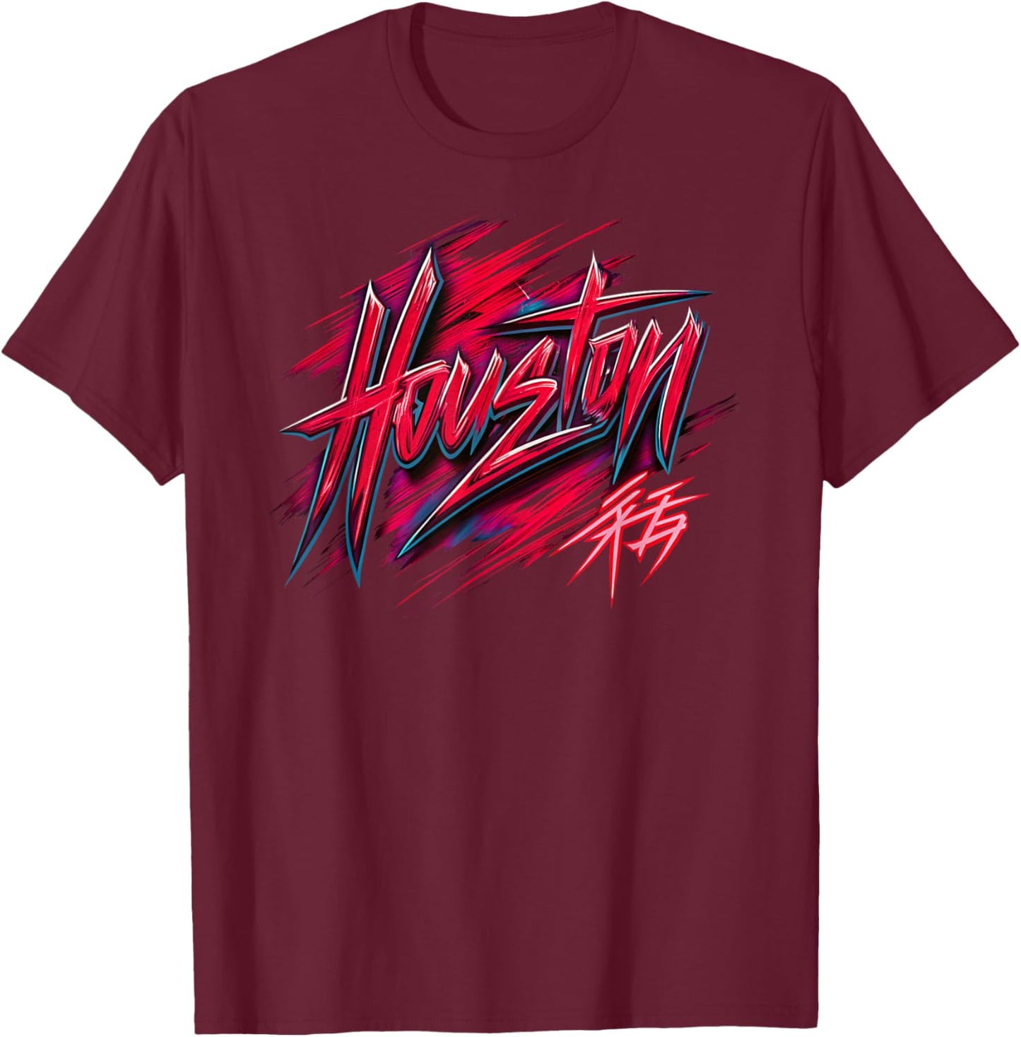 Houston Bayou City Vintage Souvenir Texas T-Shirt - T-Shirt | Maroon