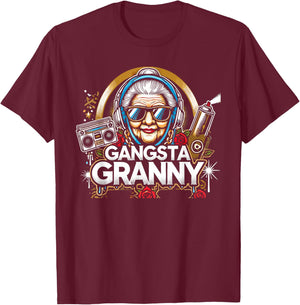 Emo Gangsta Granny Gangster Grandmother Grandma Grammy T-Shirt - T-Shirt | Maroon