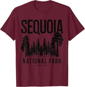 Sequoia National Park Vintage California Souvenir T-Shirt - T-Shirt | Maroon
