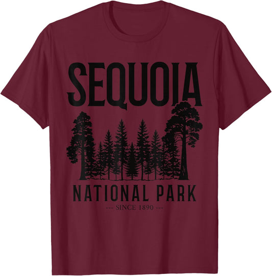 Sequoia National Park Vintage California Souvenir T-Shirt - T-Shirt | Maroon