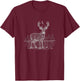 Whitetail Deer Nature Drawing Art Design T-Shirt - T-Shirt | Maroon