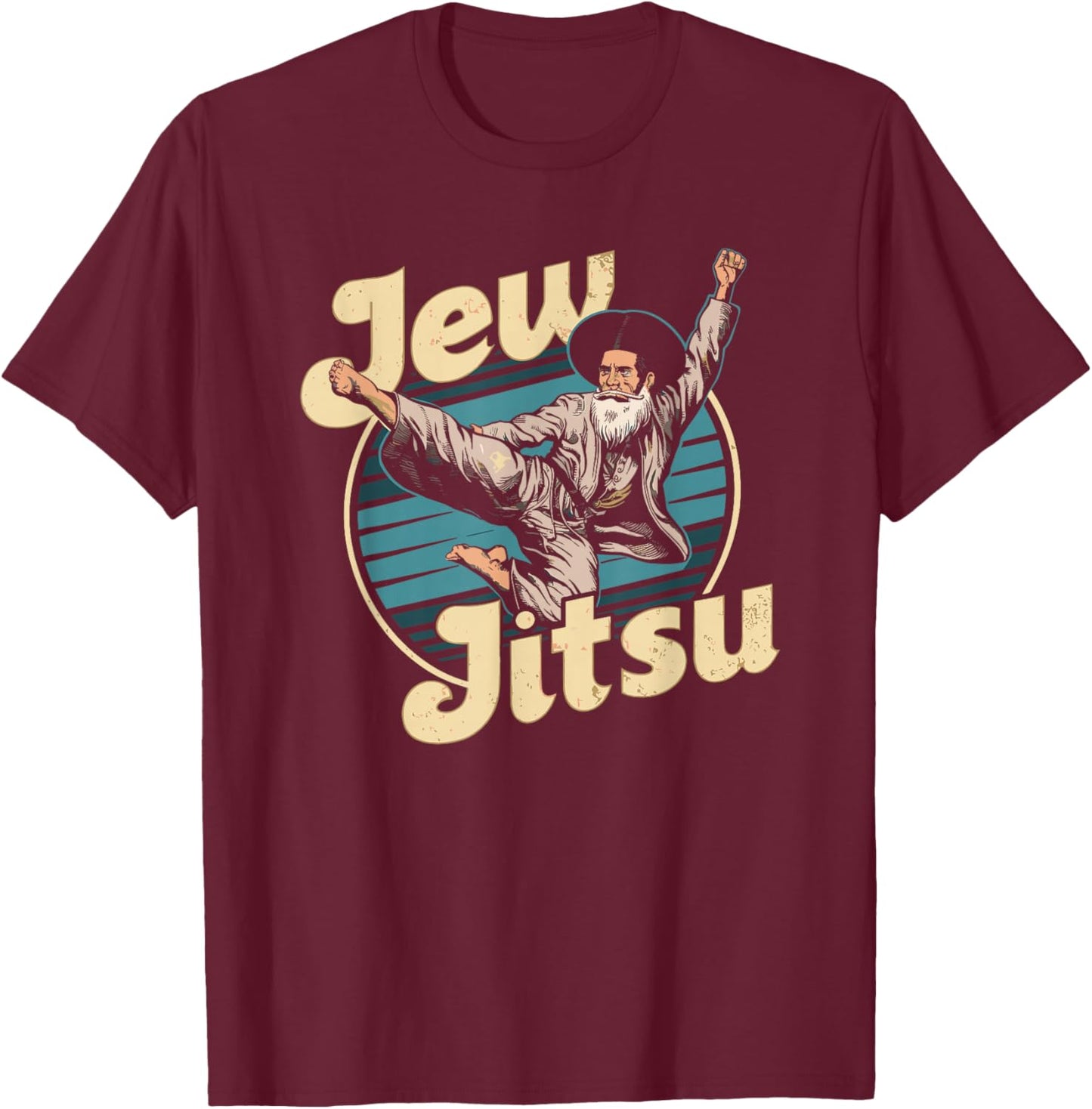 Juden Karate Jitsu Chanukkah Jiu Jitsu Kampfsport Tanz T-Shirt - T-Shirt | Maroon