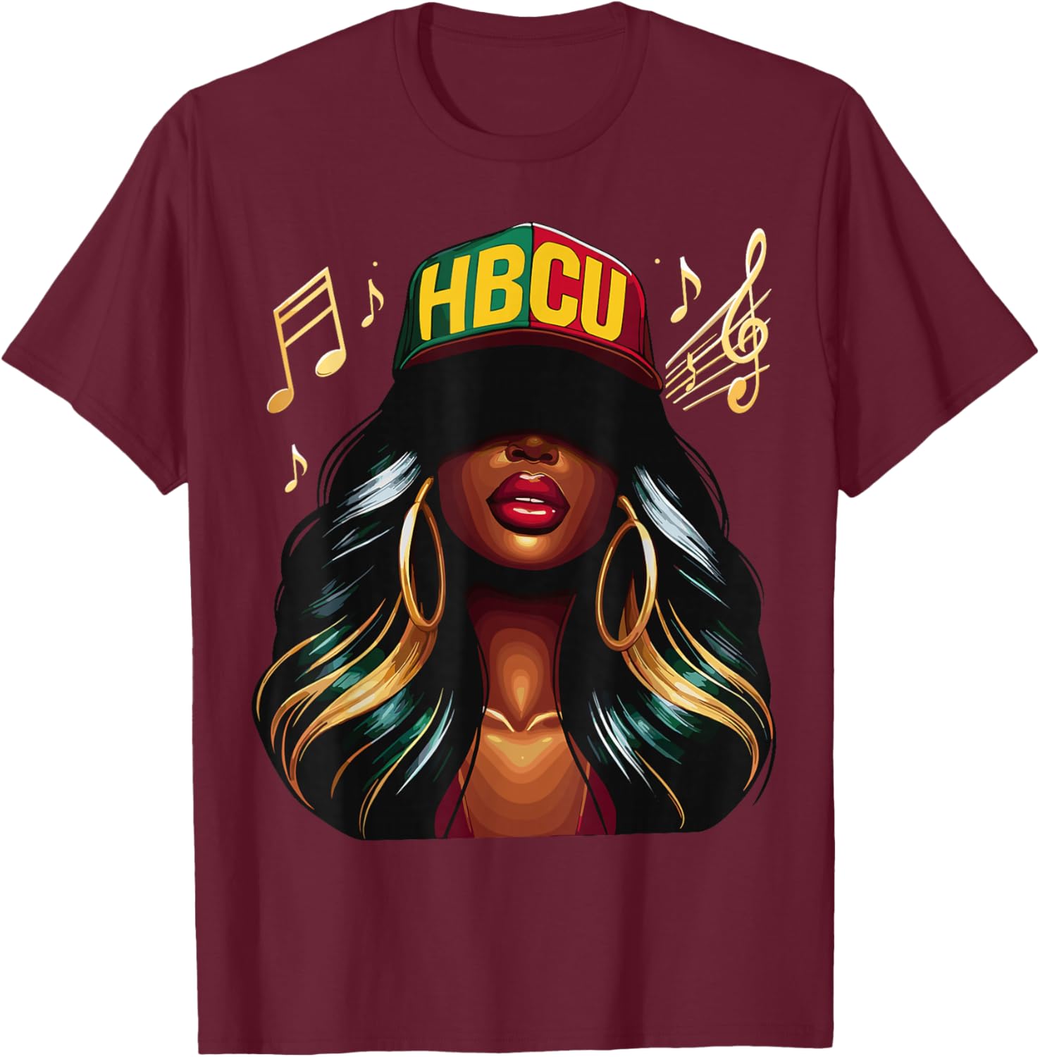 Beautiful Black Girl HBCU T-Shirt - T-Shirt | Maroon