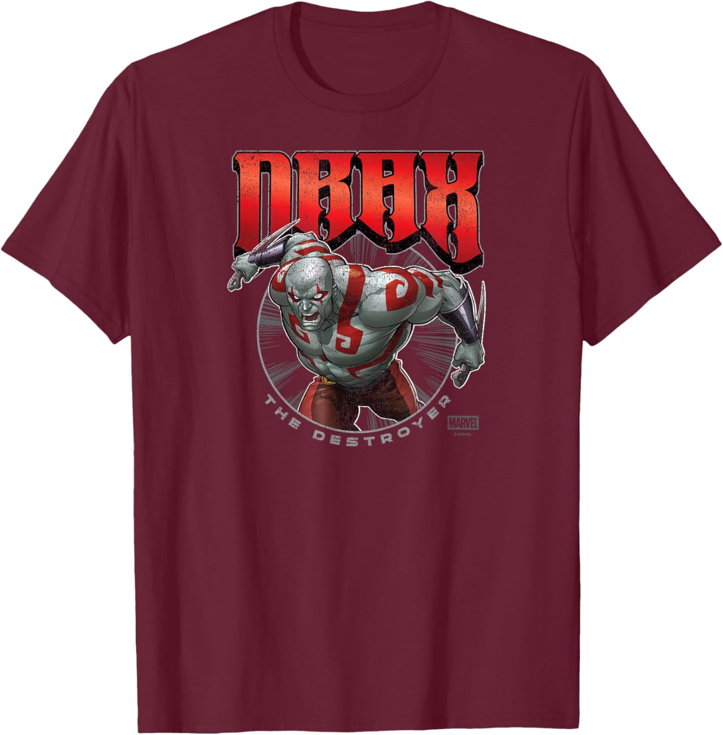 Guardians Of The Galaxy - Drax Logo T-Shirt - T-Shirt | Maroon