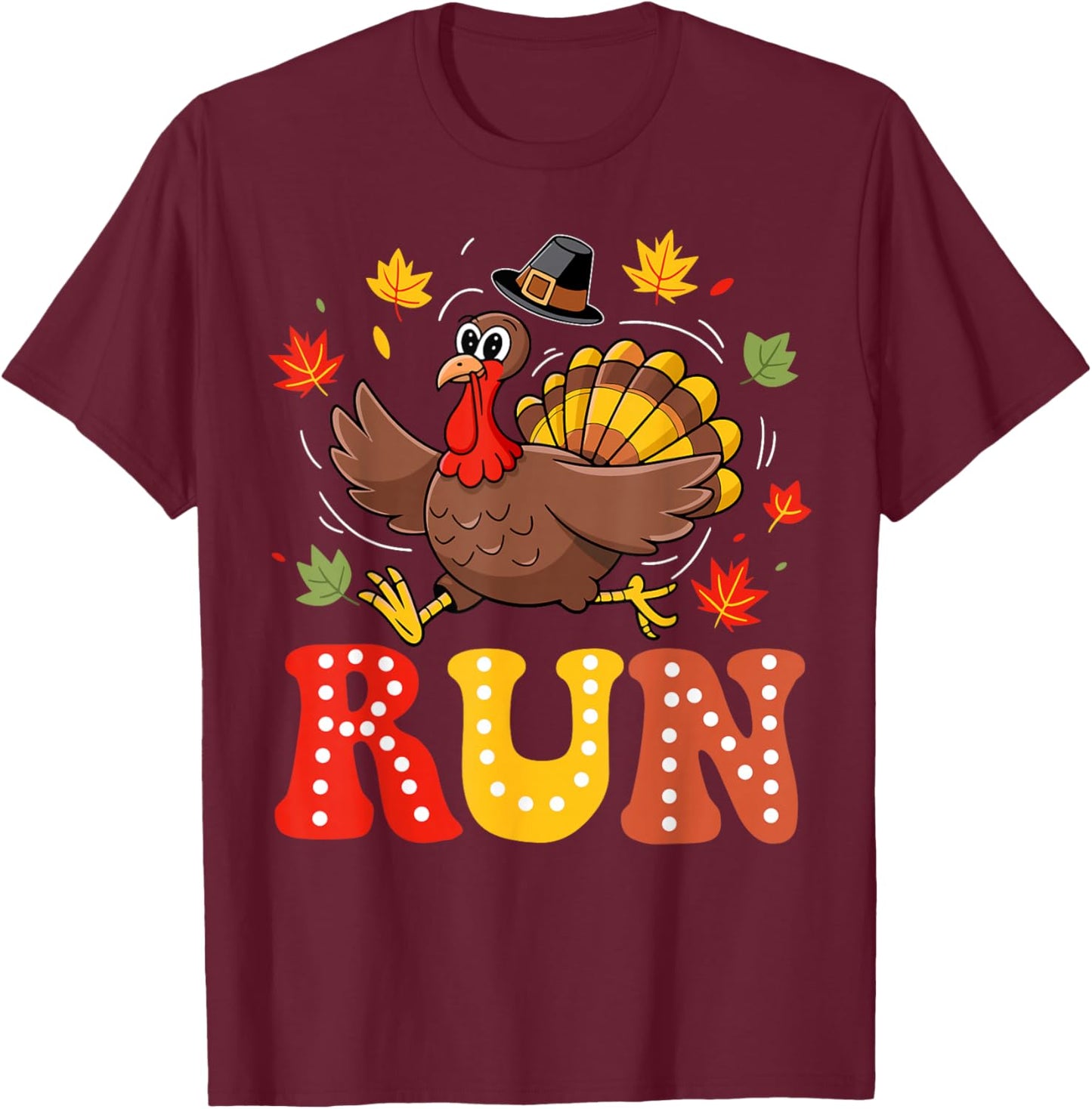 Turkey Run Costume Thanksgiving Running Turkey Trot T-Shirt - T-Shirt | Maroon