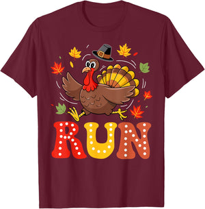 Turkey Run Costume Thanksgiving Running Turkey Trot T-Shirt - T-Shirt | Maroon