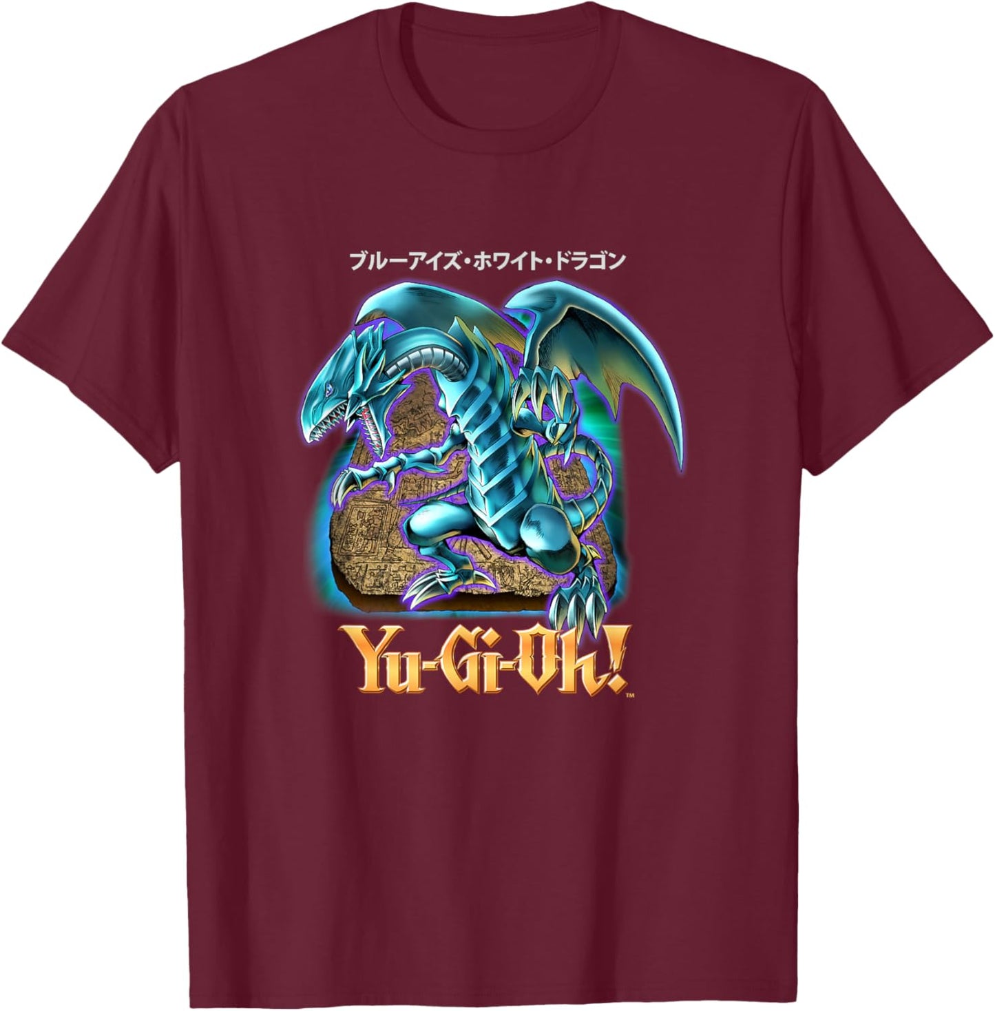 Yu-Gi-Oh! Blue Eyes White Dragon PAPL2500 T-Shirt - T-Shirt | Maroon