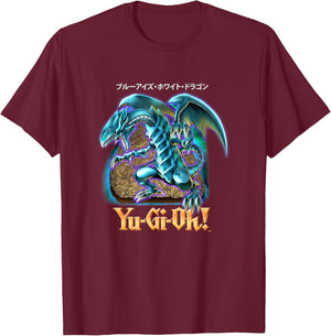 Yu-Gi-Oh! Blue Eyes White Dragon PAPL2500 T-Shirt - T-Shirt | Maroon