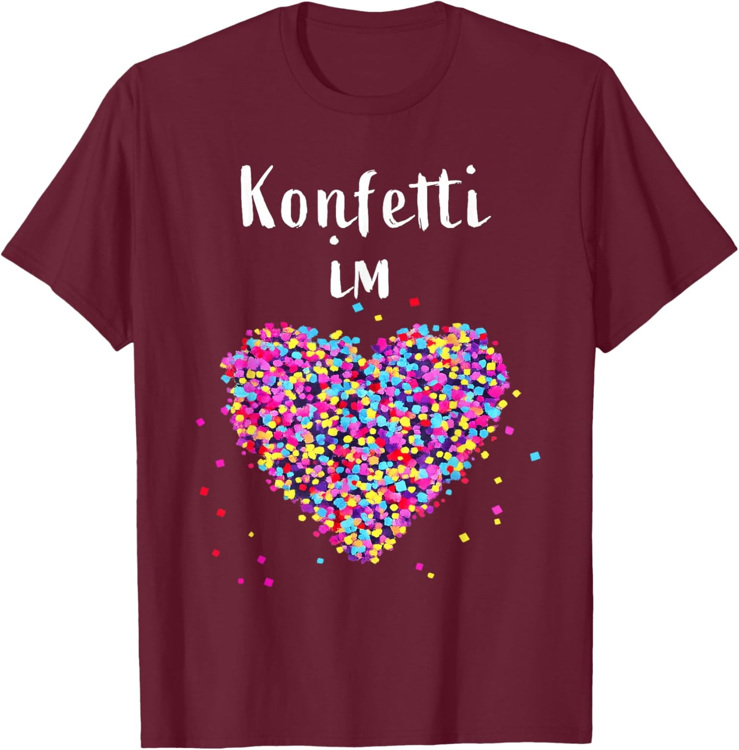 Confetti in Heart Fancy Dress Carnival Confetti Costume Outfit T-Shirt - T-Shirt | Maroon