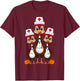 Thanksgiving Scrub Tops Women Turkey Nurse Holiday Nursing T-Shirt - T-Shirt | Maroon