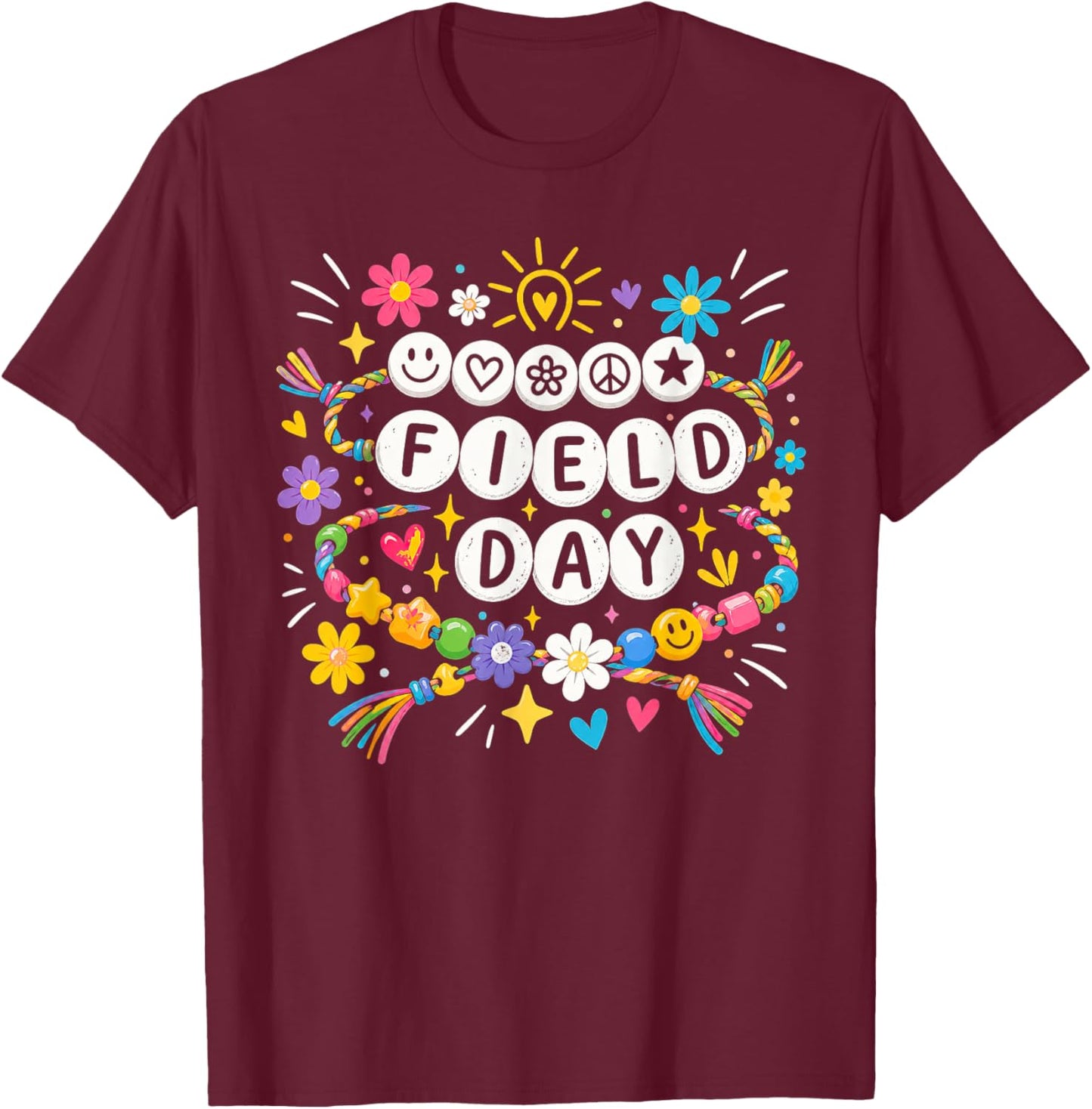 Field Day Let The Games Begin Friendship Bracelet T-Shirt - T-Shirt | Maroon