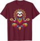 Cute Zen Sloth Lazy Yoga Meditation T-Shirt - T-Shirt | Maroon