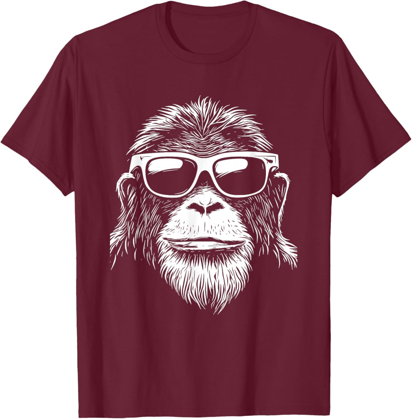 Orangutan Monkey Sunglasses T-Shirt - T-Shirt | Maroon