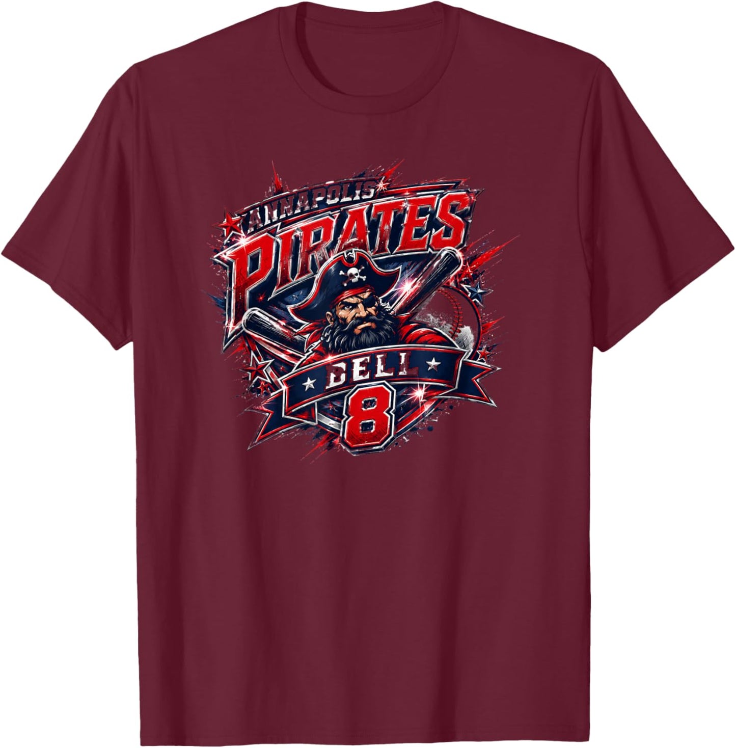 Baseball Noah Bell T-Shirt - T-Shirt | Maroon