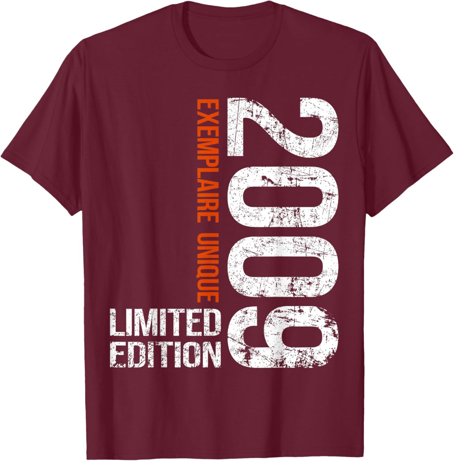 16th Anniversary 2009 Vintage 16 Years Boy and Girl 2009 T-Shirt - T-Shirt | Maroon