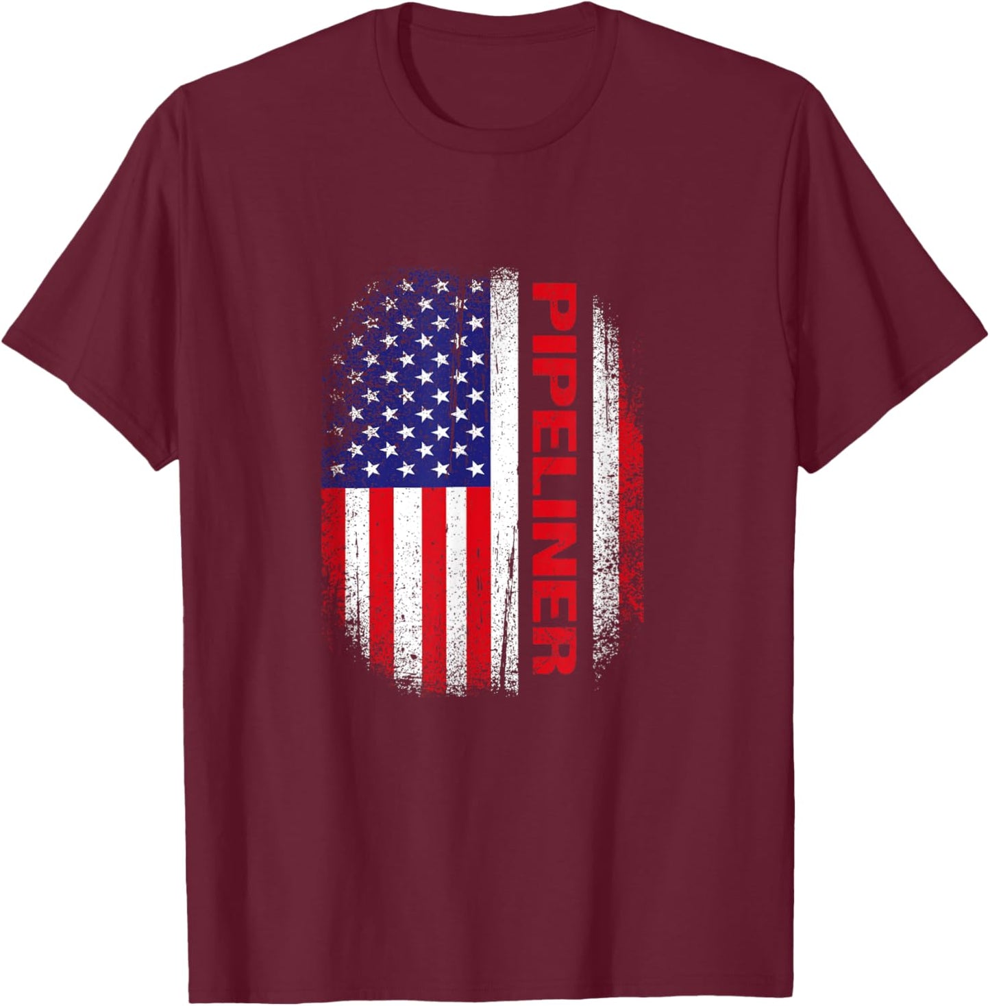 4th Of July Vintage US Flag Pipeline Welder Pipeliner Kids Men T-Shirt - T-Shirt | Maroon
