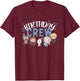 Disney Frozen Birthday Crew Cute Chibi Group Shot Big Logo T-Shirt - T-Shirt | Maroon