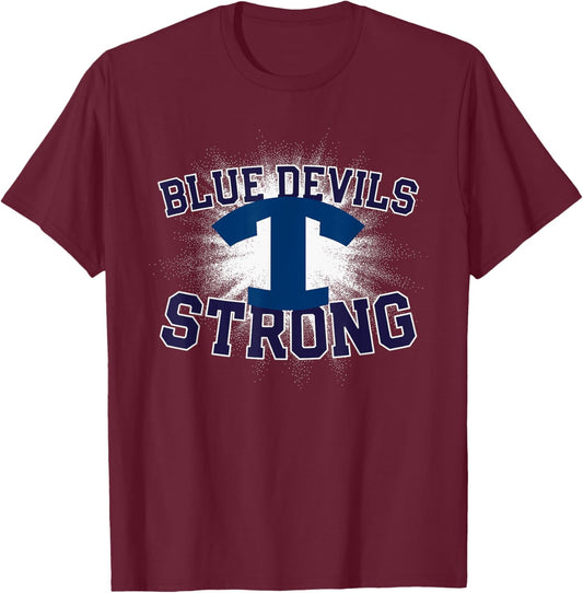 Tift County Blue Devils Logo Strong Flag HS T-Shirt - T-Shirt | Maroon