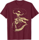 Cowboy with Lasso Riding Crocodile Western Animal Rodeo T-Shirt - T-Shirt | Maroon