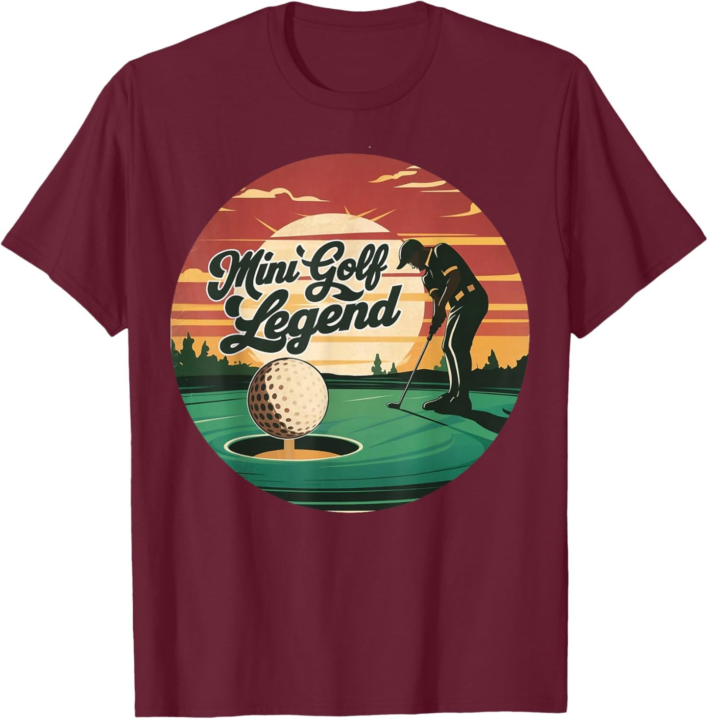 Mini Golf Legend Husband Golfing Player Mini Golf Lover T-Shirt - T-Shirt | Maroon