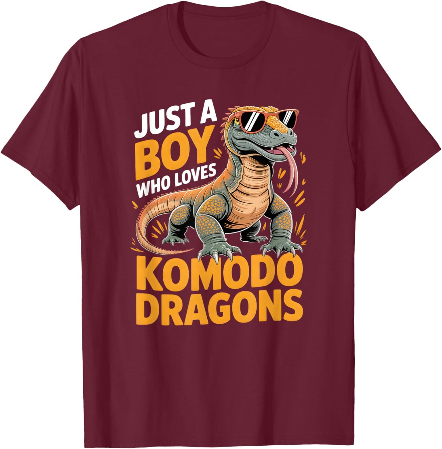 Boys Komodo Dragon T-Shirt - T-Shirt | Maroon
