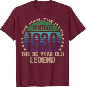 96 Year Old Gifts Vintage 1930 Limited Edition 96th Birthday T-Shirt - T-Shirt | Maroon