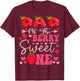 Dad Of The Berry Sweet One Strawberry 1St Birthday Girl T-Shirt - T-Shirt | Maroon