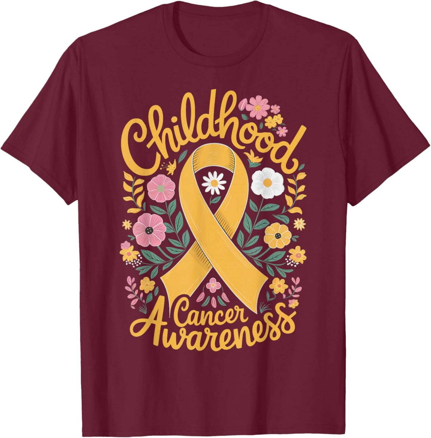Childhood Cancer Awareness T-Shirt - T-Shirt | Maroon