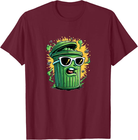 Sunglasses Trash Can Costume for Boys and Girls T-Shirt - T-Shirt | Maroon